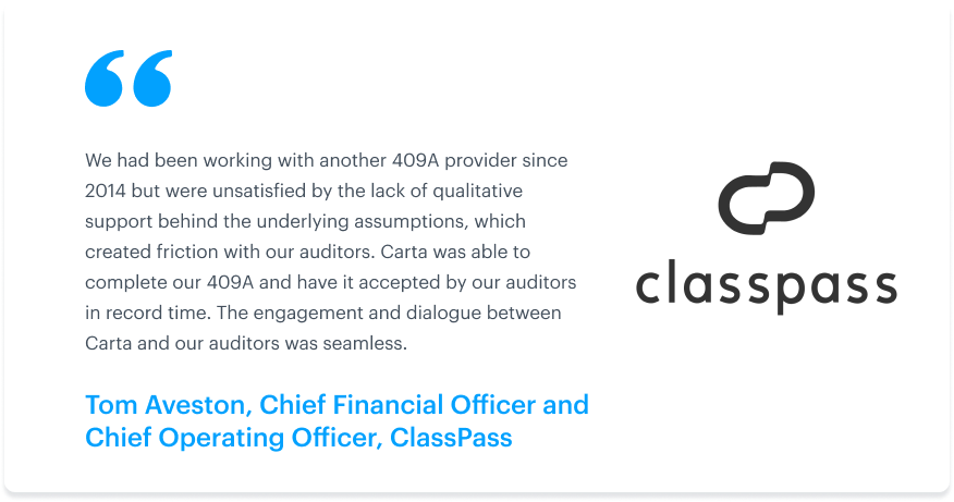Carta 409A valuations for late-stage, private companies 7