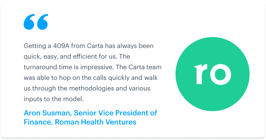 Carta 409A valuations for late-stage, private companies 5