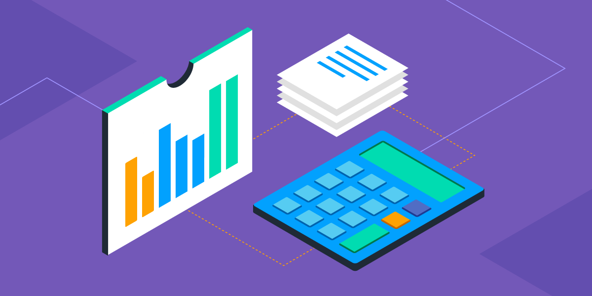 A chart, a calculator, and a stack of papers
