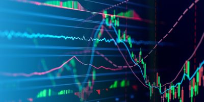 Close-Up Of Stock Market Data On Digital Display financial business stock market graph chart candle stick screen monitor